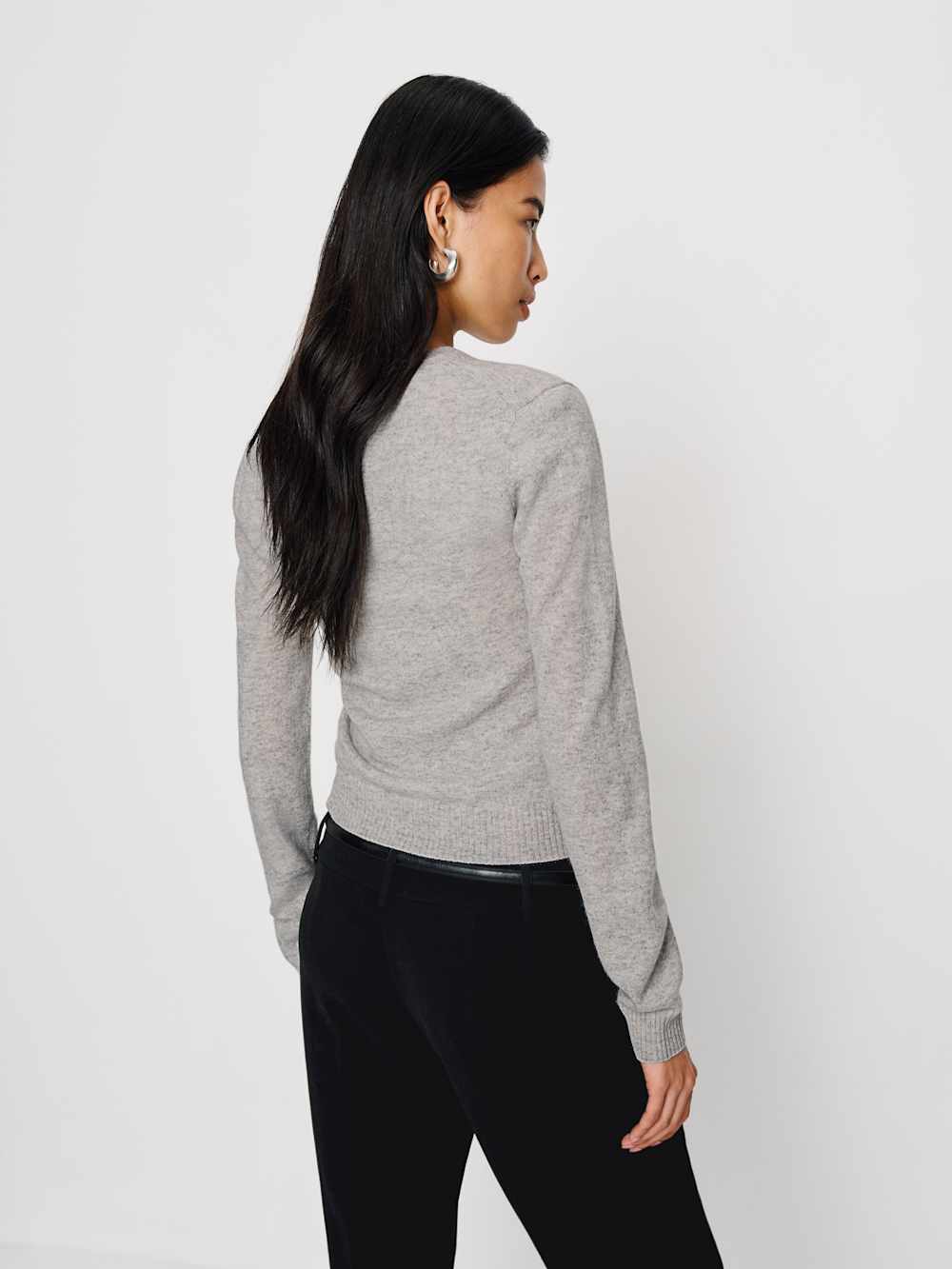 Reformation Lian Cashmere Crew Sweater - Foggy