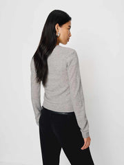 Reformation Lian Cashmere Crew Sweater - Foggy