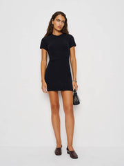 Reformation Sadie Cashmere Mini Dress - Black
