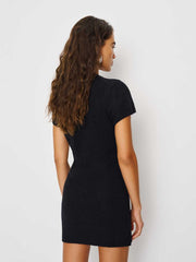 Reformation Sadie Cashmere Mini Dress - Black