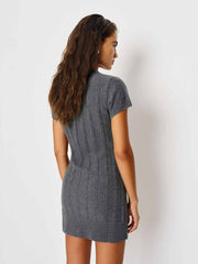 Reformation Sadie Cashmere Mini Dress - Ribbed Thunder