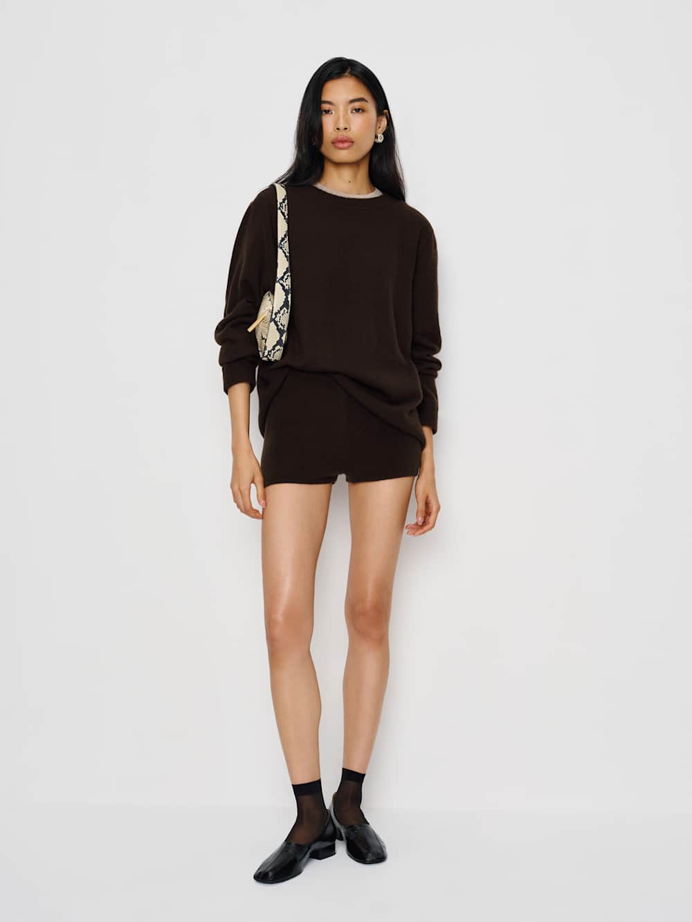Reformation Effie Cashmere Micro Short - Mole