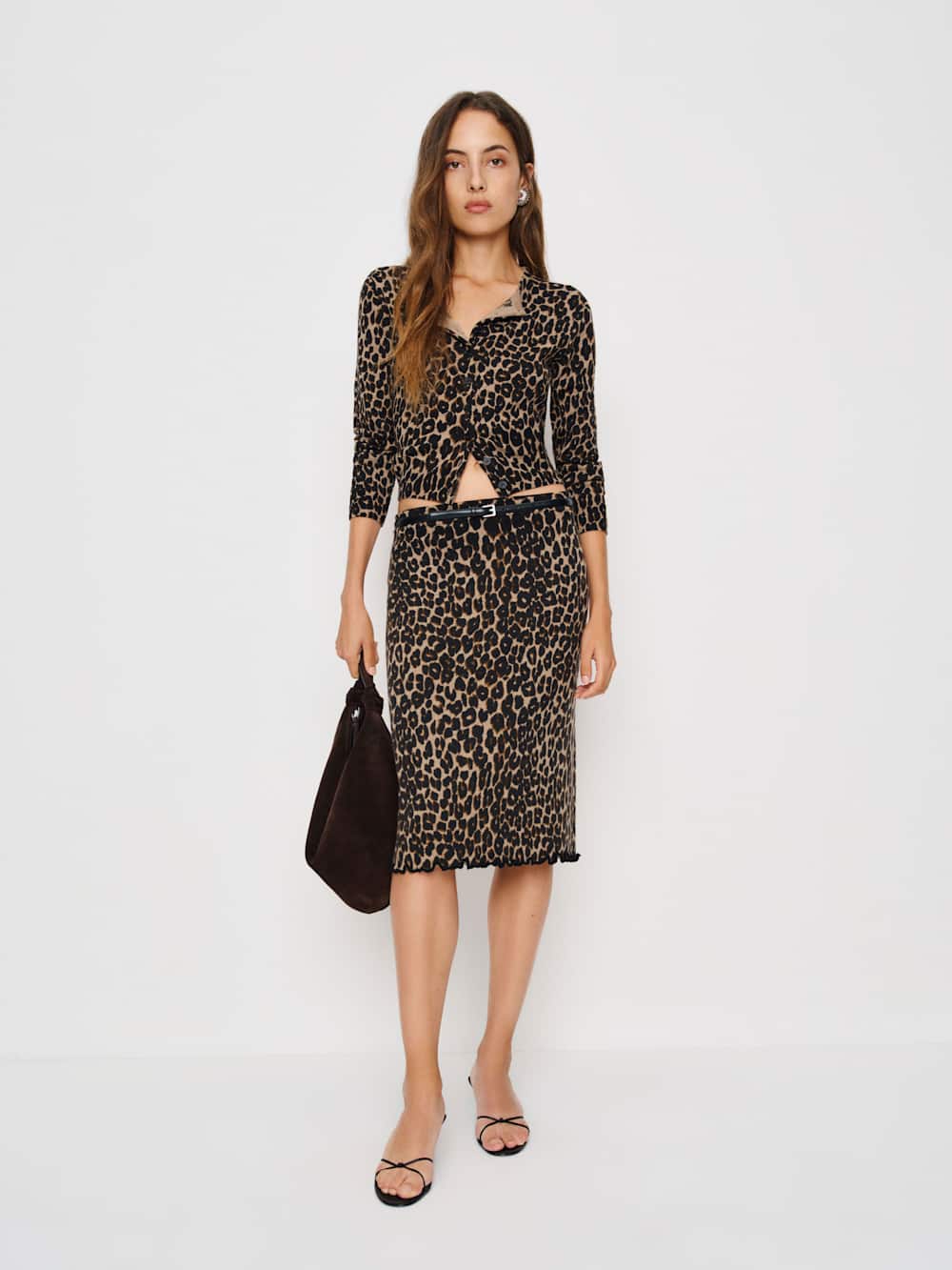 Reformation Nicola Regenerative Merino Skirt - Leopard