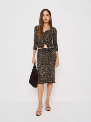 Reformation Nicola Regenerative Merino Skirt - Leopard