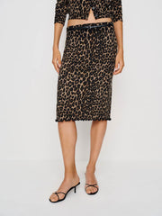 Reformation Nicola Regenerative Merino Skirt - Leopard