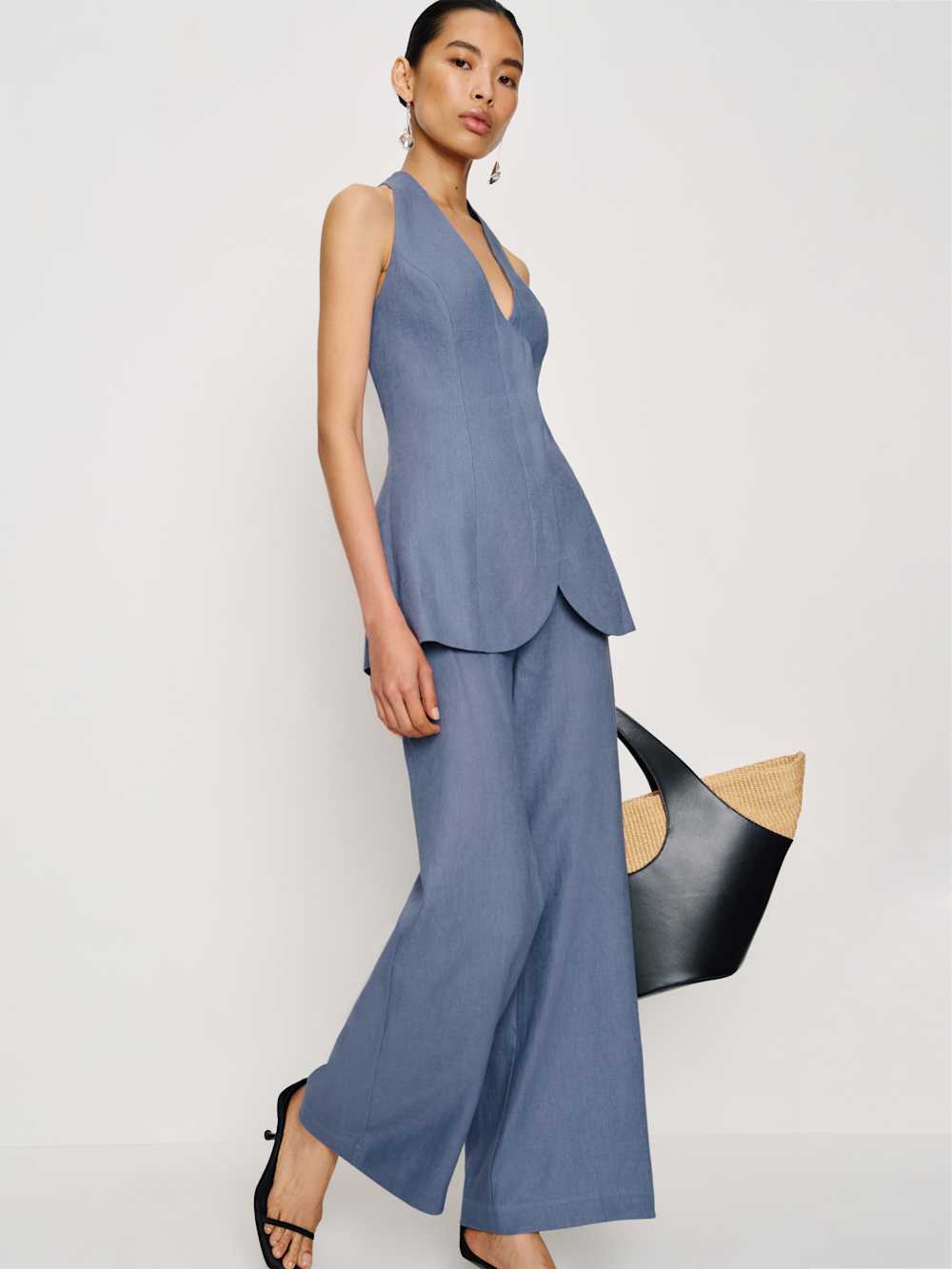 Reformation Clove Linen Two Piece - Cornflower