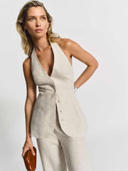 Reformation Clove Linen Two Piece - Oatmeal