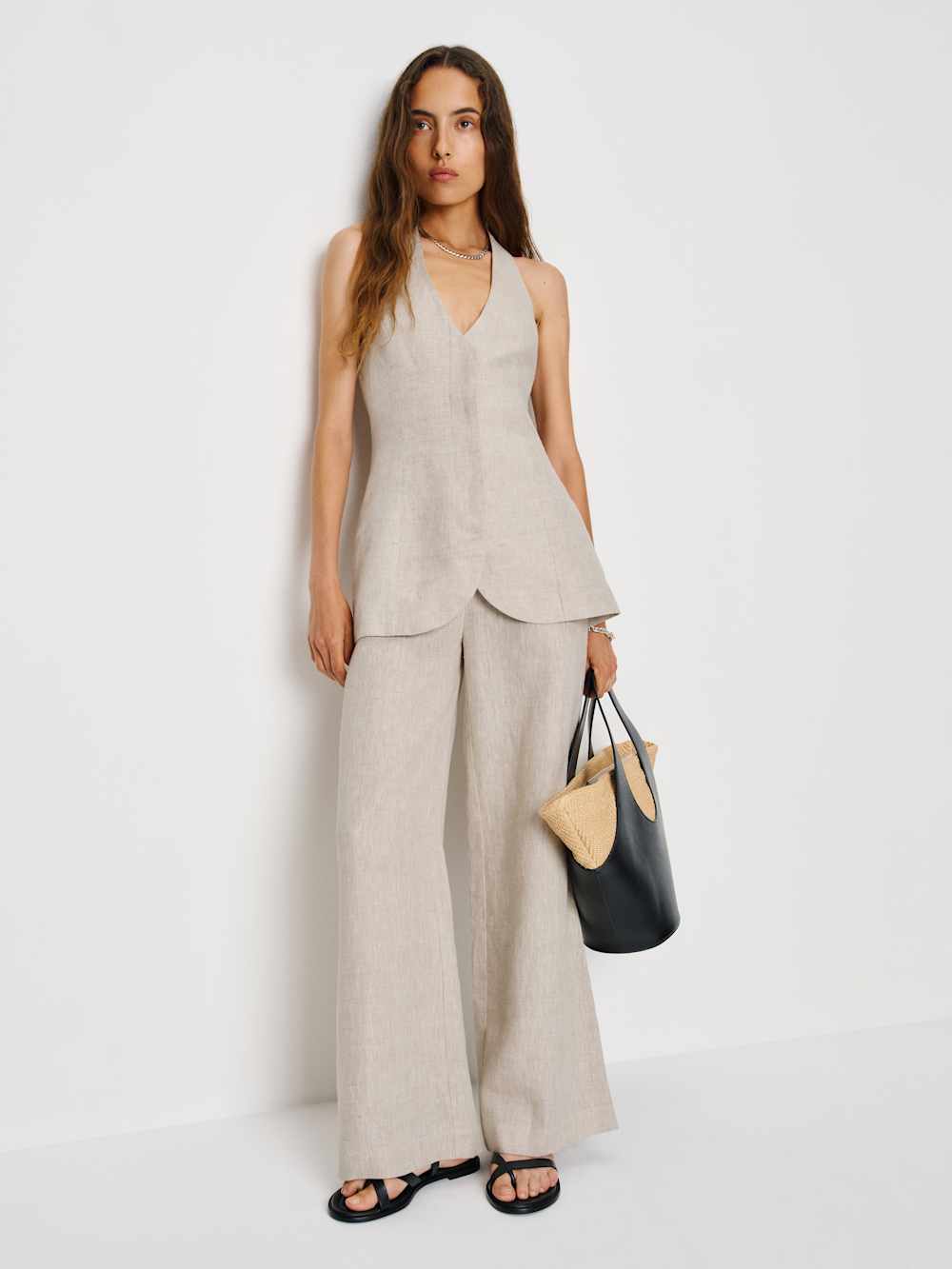 Reformation Clove Linen Two Piece - Oatmeal