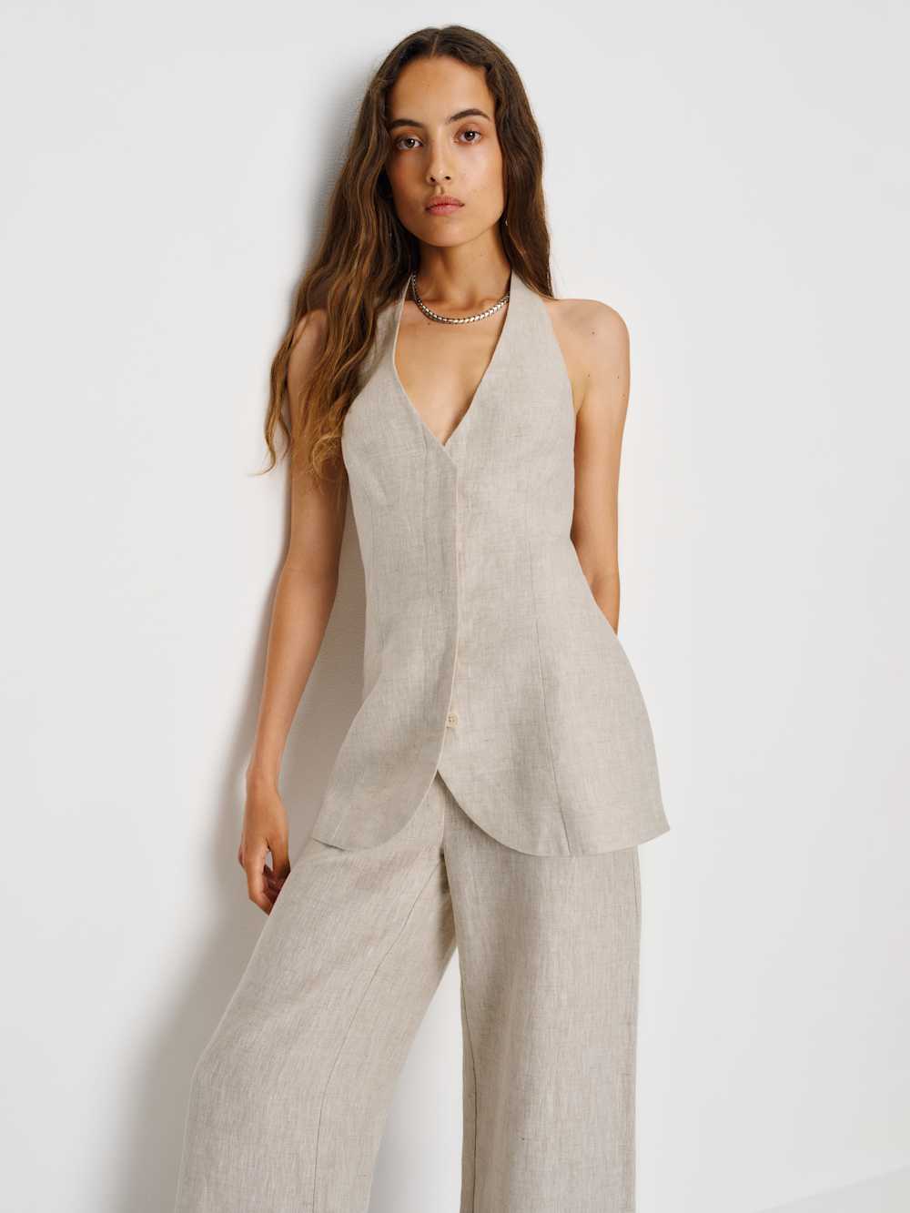 Reformation Clove Linen Two Piece - Oatmeal