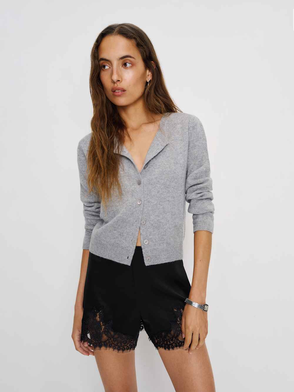 Reformation Fern Satin Short - Black