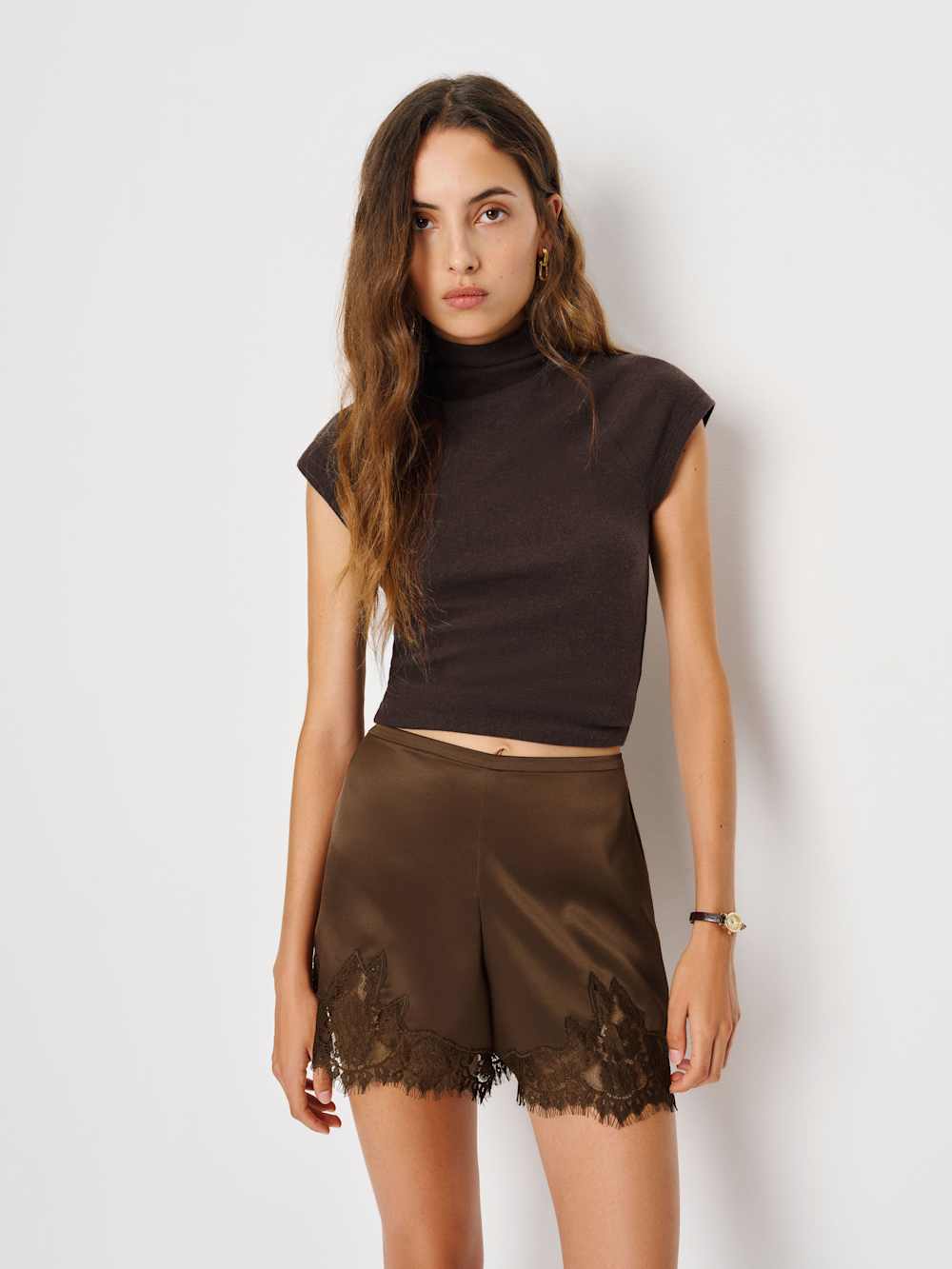 Reformation Fern Satin Short - Pinecone