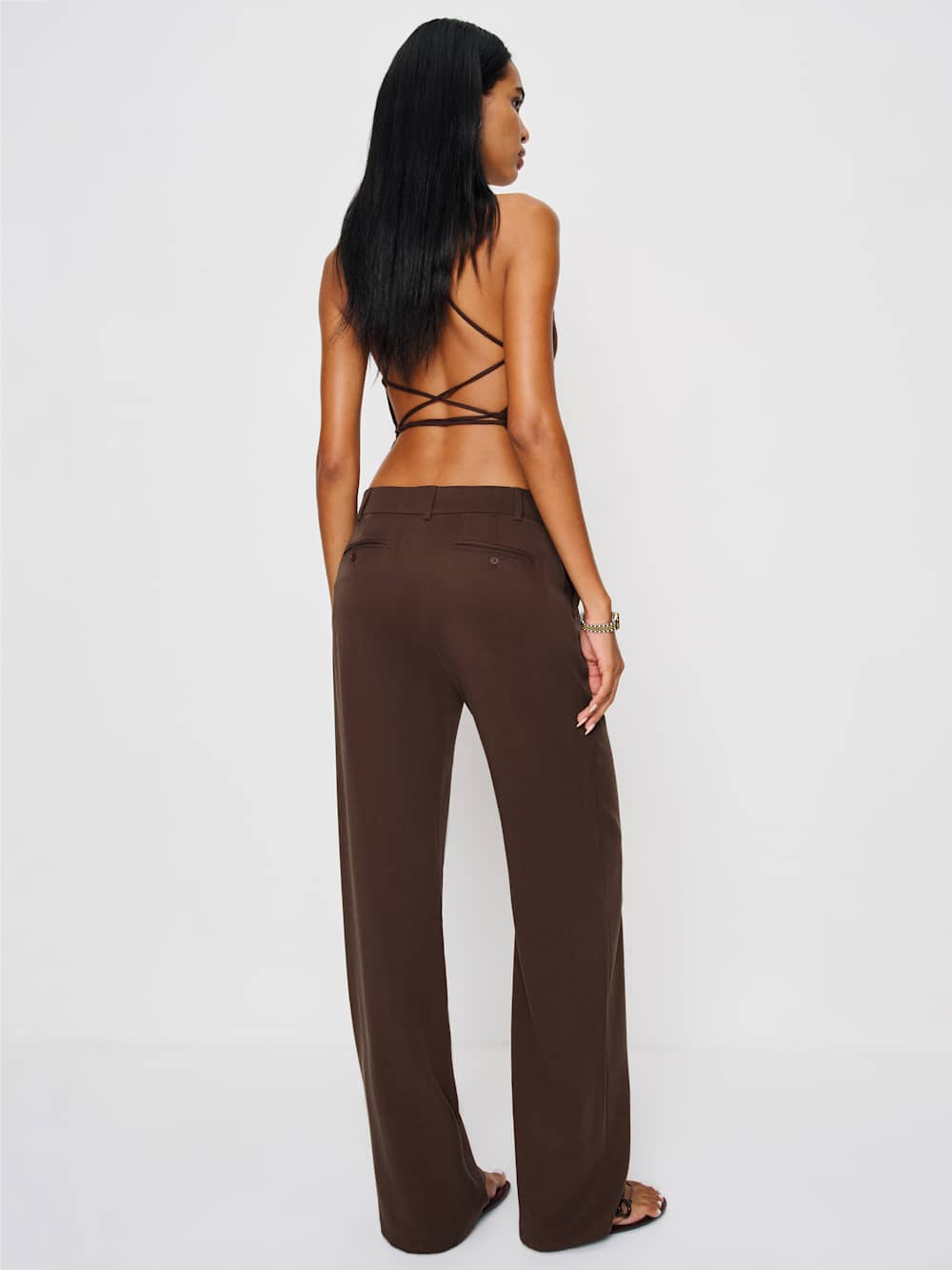 Reformation Gisele Low Rise Pant - Cafe