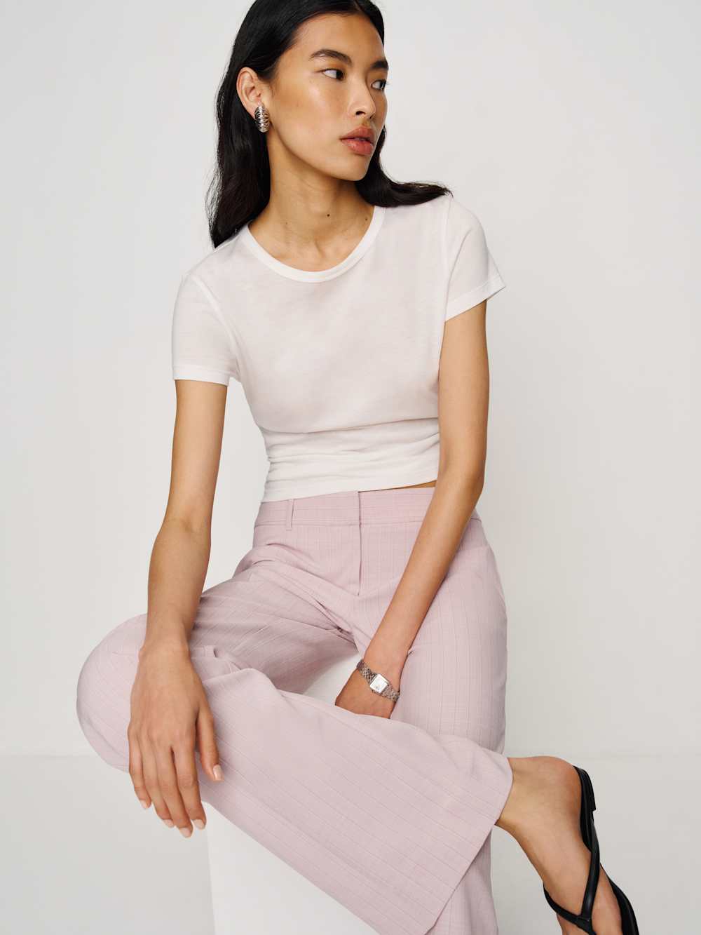 Reformation Gisele Low Rise Pant - Pink Stripe