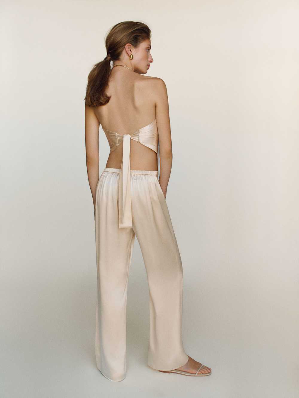 Reformation Marisol Silk Two Piece - Almond