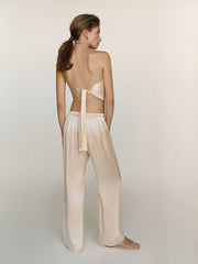 Reformation Marisol Silk Two Piece - Almond