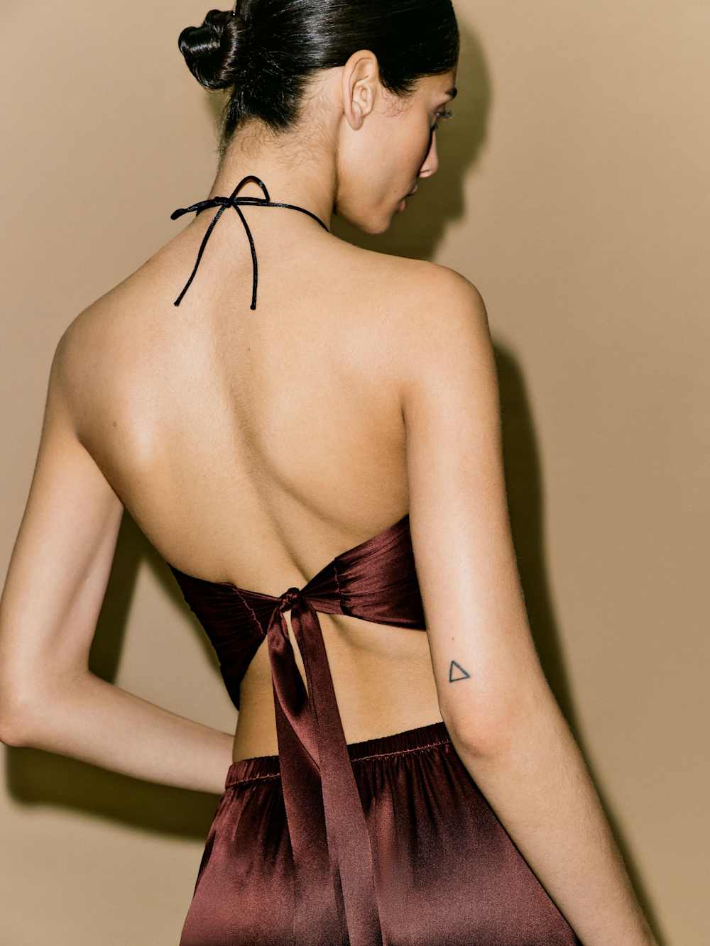 Reformation Marisol Silk Two Piece - Mahogany