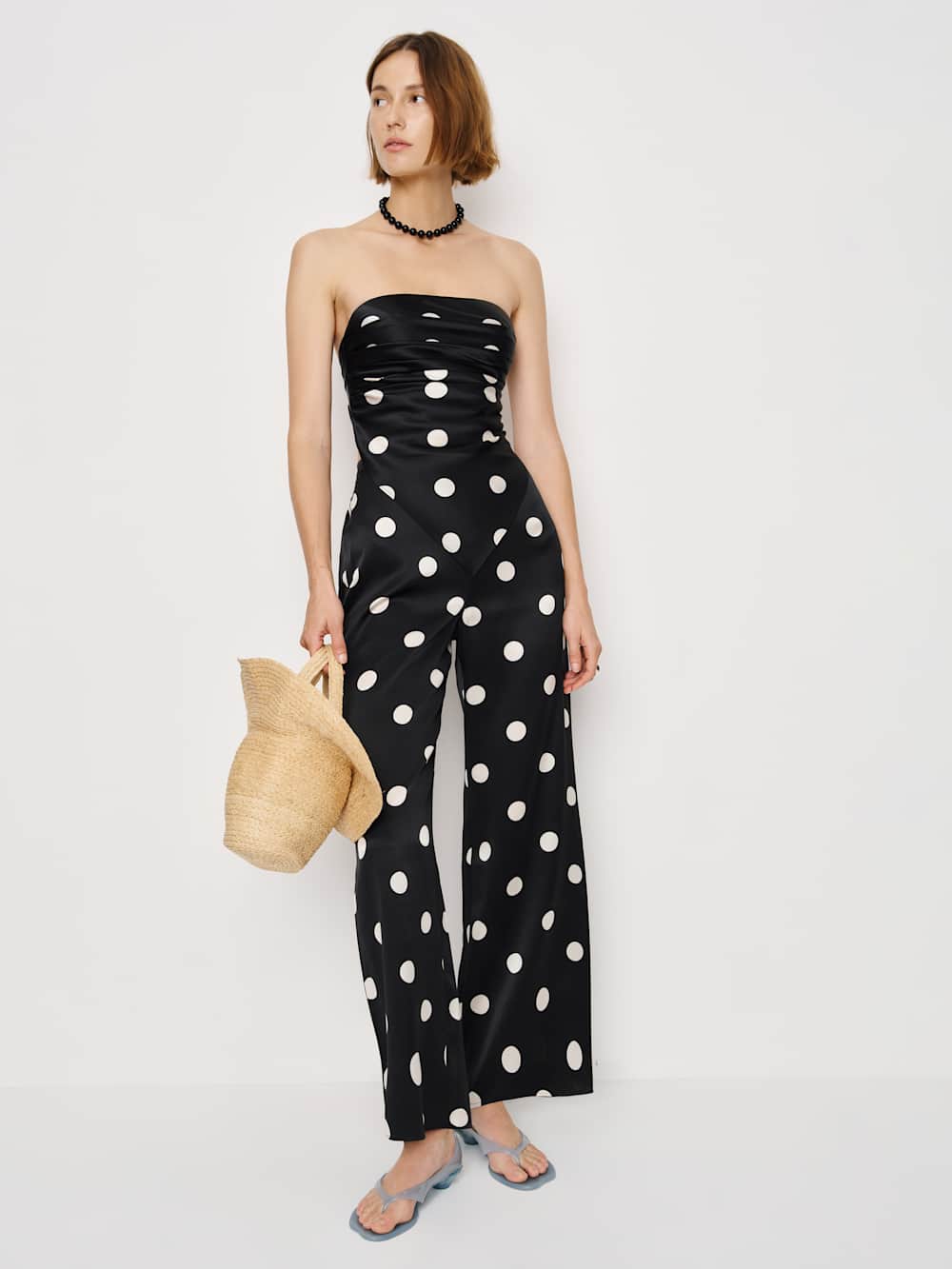Reformation Marisol Silk Two Piece - Moon Dot
