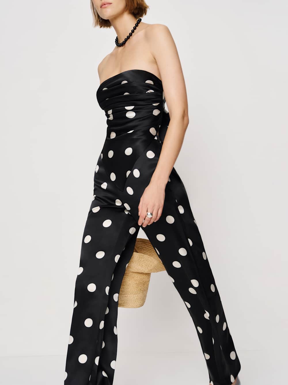 Reformation Marisol Silk Two Piece - Moon Dot