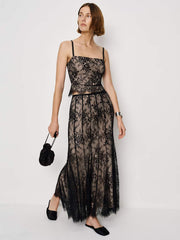 Reformation Octavia Skirt - Black Lace