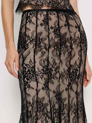 Reformation Octavia Skirt - Black Lace