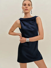 Reformation Jonelle Silk Dress - Navy