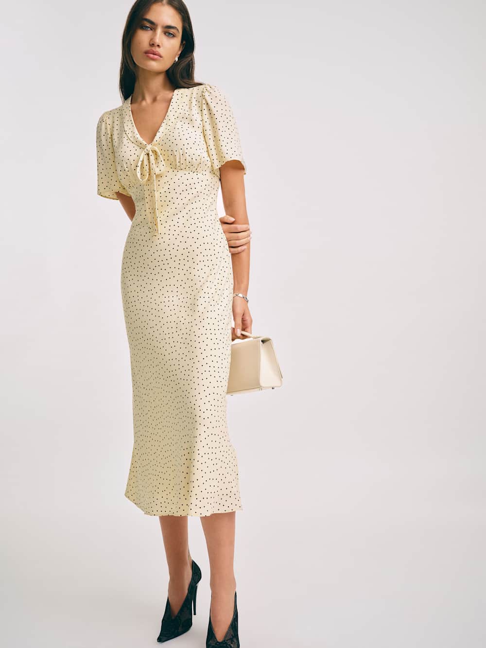 Reformation Tyra Dress - Salt And Pepper