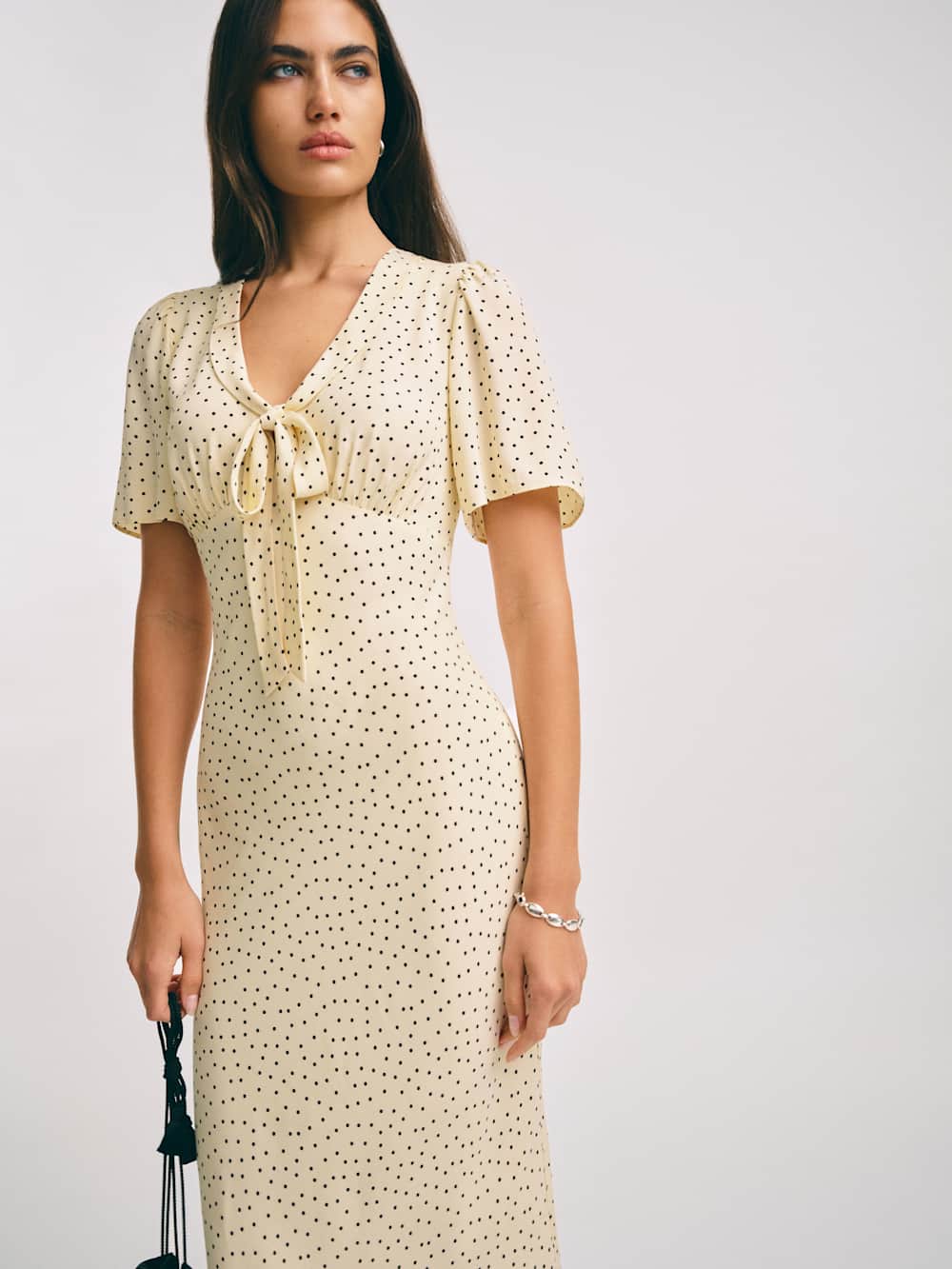Reformation Tyra Dress - Salt And Pepper
