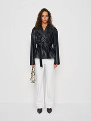 Reformation Veda Jaden Cropped Trench - Black