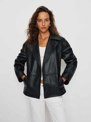 Reformation Veda Jaden Cropped Trench - Black