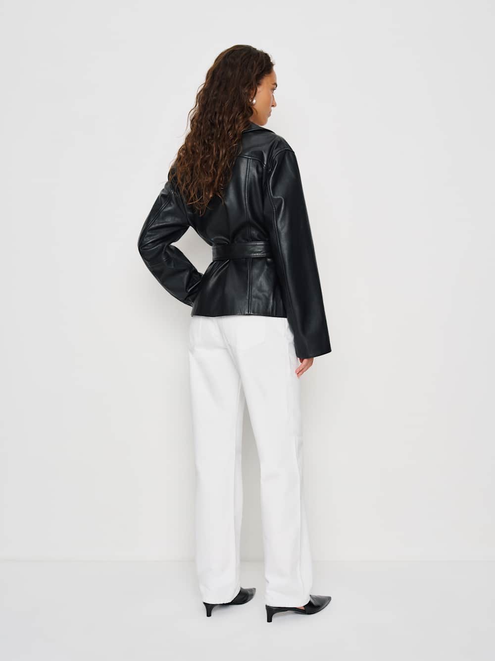 Reformation Veda Jaden Cropped Trench - Black