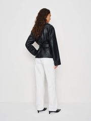 Reformation Veda Jaden Cropped Trench - Black