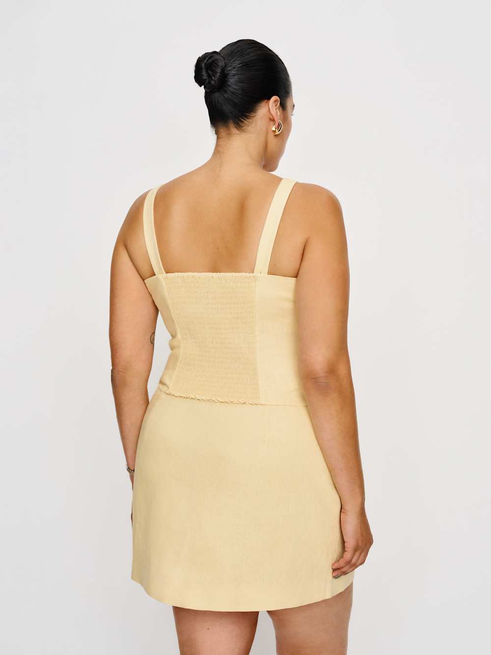 Reformation Ren Linen Skirt Es - Parmesan