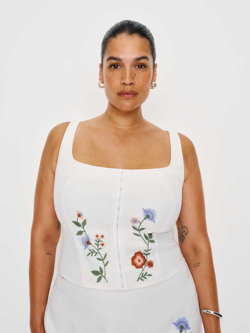 Reformation Juliet Linen Top Es - White