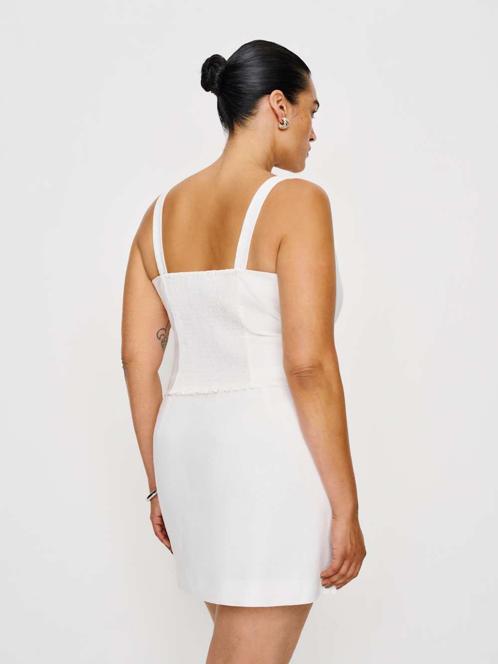 Reformation Juliet Linen Top Es - White