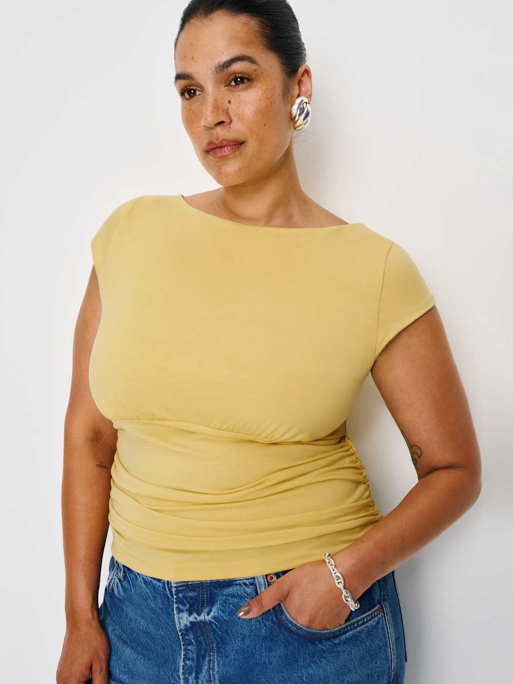 Reformation Madelyn Knit Top Es - Sunshine