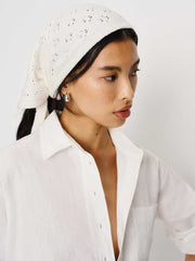 Reformation Goldie Cashmere Blend Triangle Scarf - Gossamer Pointelle