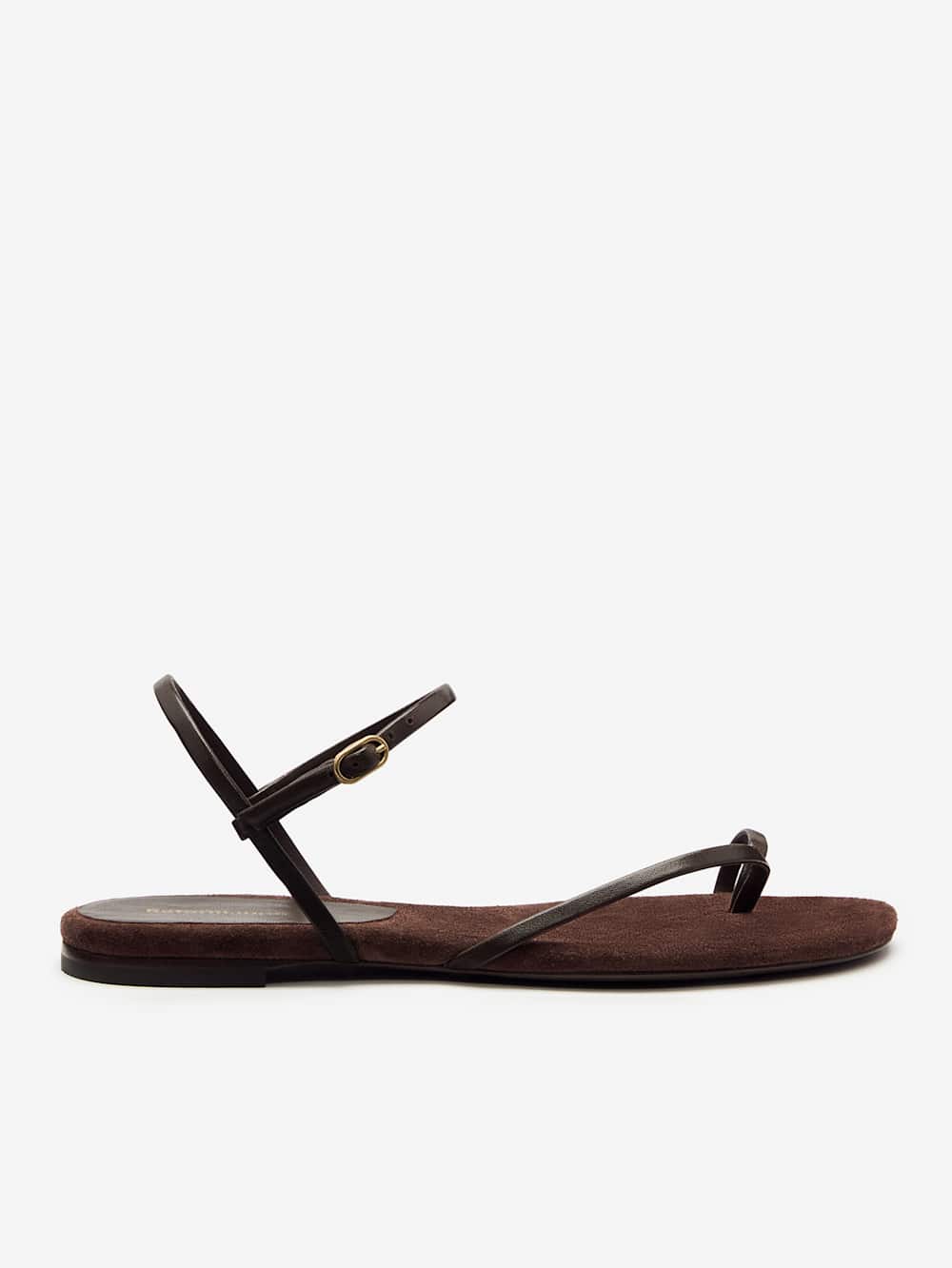 Reformation Oceane Flat Sandal - Espresso Suede