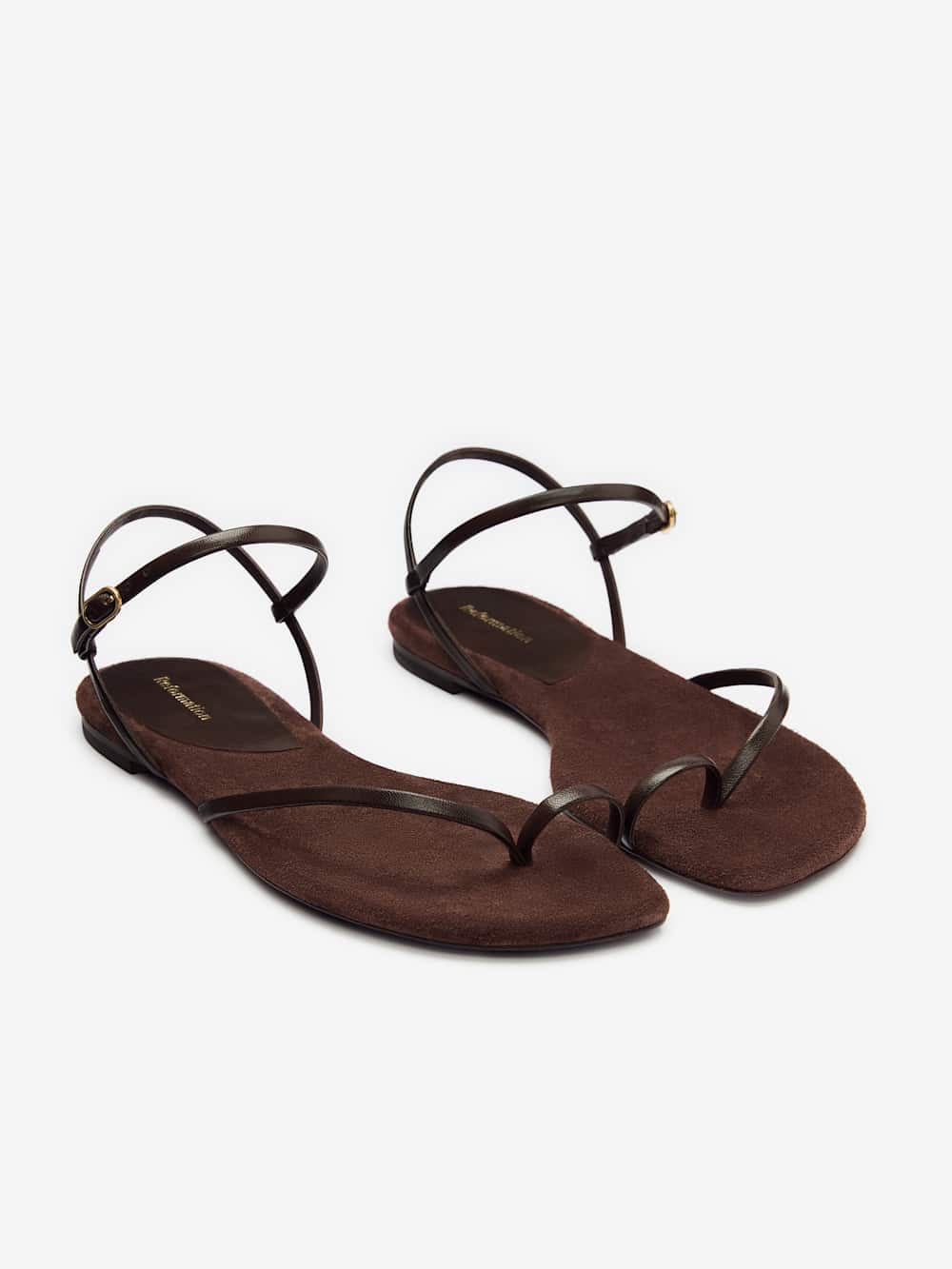 Reformation Oceane Flat Sandal - Espresso Suede