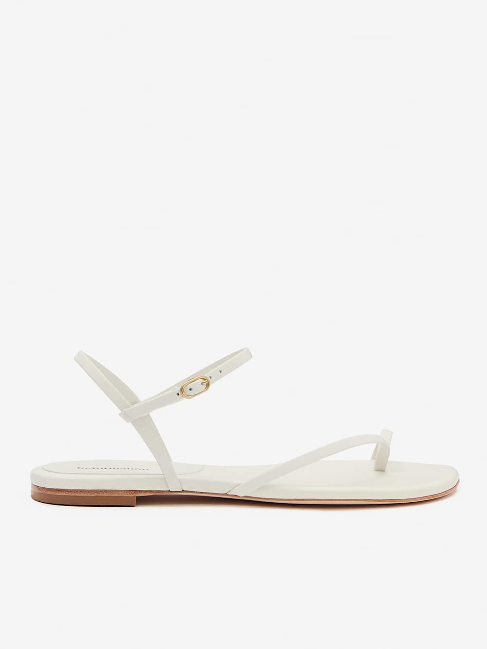 Reformation Oceane Flat Sandal - White Leather