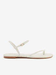 Reformation Oceane Flat Sandal - White Leather