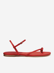 Reformation Oceane Flat Sandal - Poppy Satin