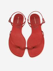 Reformation Oceane Flat Sandal - Poppy Satin