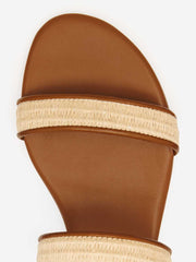 Reformation Lenora Flat Sandal - Natural Raffia