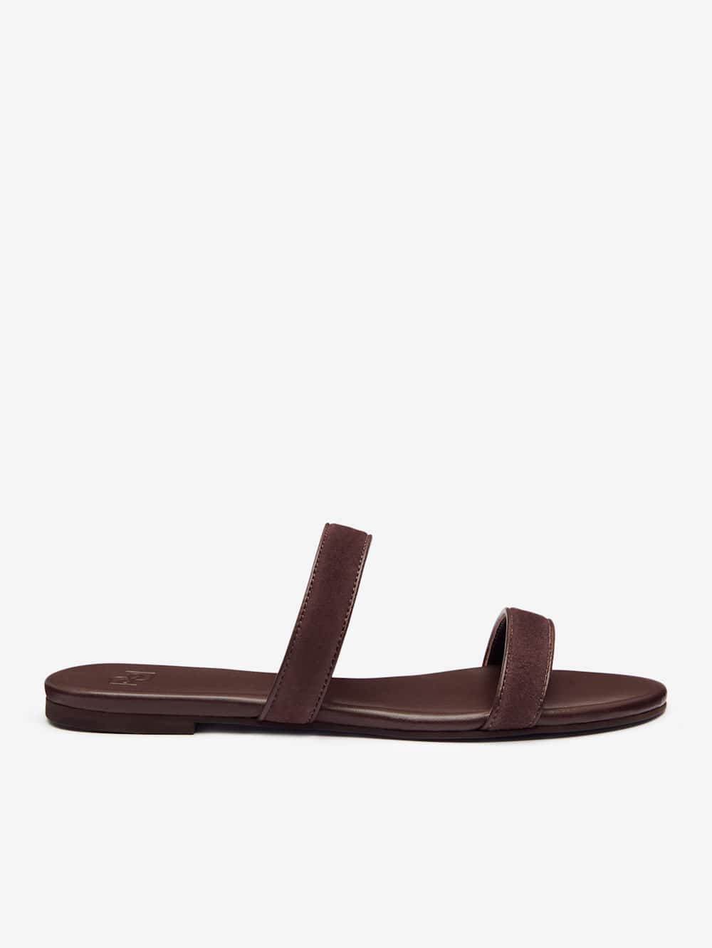 Reformation Lenora Flat Sandal - Espresso Leather Suede