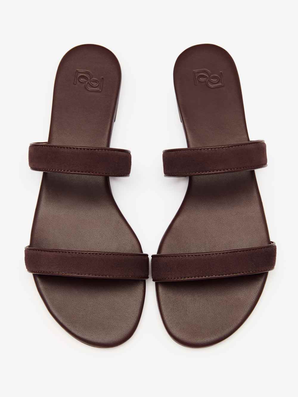 Reformation Lenora Flat Sandal - Espresso Leather Suede