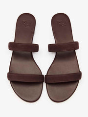 Reformation Lenora Flat Sandal - Espresso Leather Suede