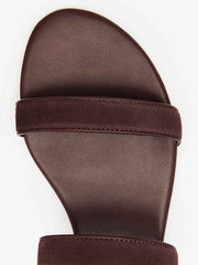 Reformation Lenora Flat Sandal - Espresso Leather Suede