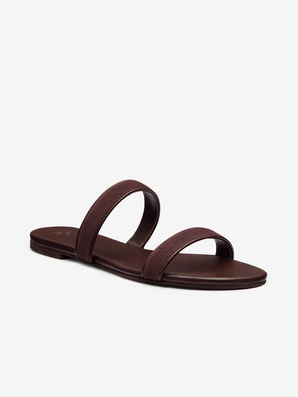 Reformation Lenora Flat Sandal - Espresso Leather Suede