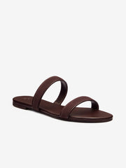 Reformation Lenora Flat Sandal - Espresso Leather Suede