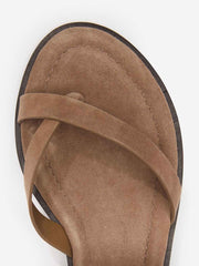 Reformation Jane Flat Sandal - Farro Suede